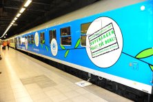 The Climate Express in Brussels Midi Station - UNEP Coach